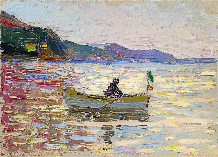 Rapallo boat in the sea Wassily Kandinsky Abstract Painting